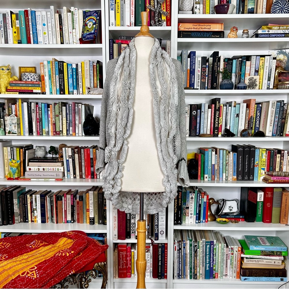 Anthropologie gray cocoon multi media cardigan